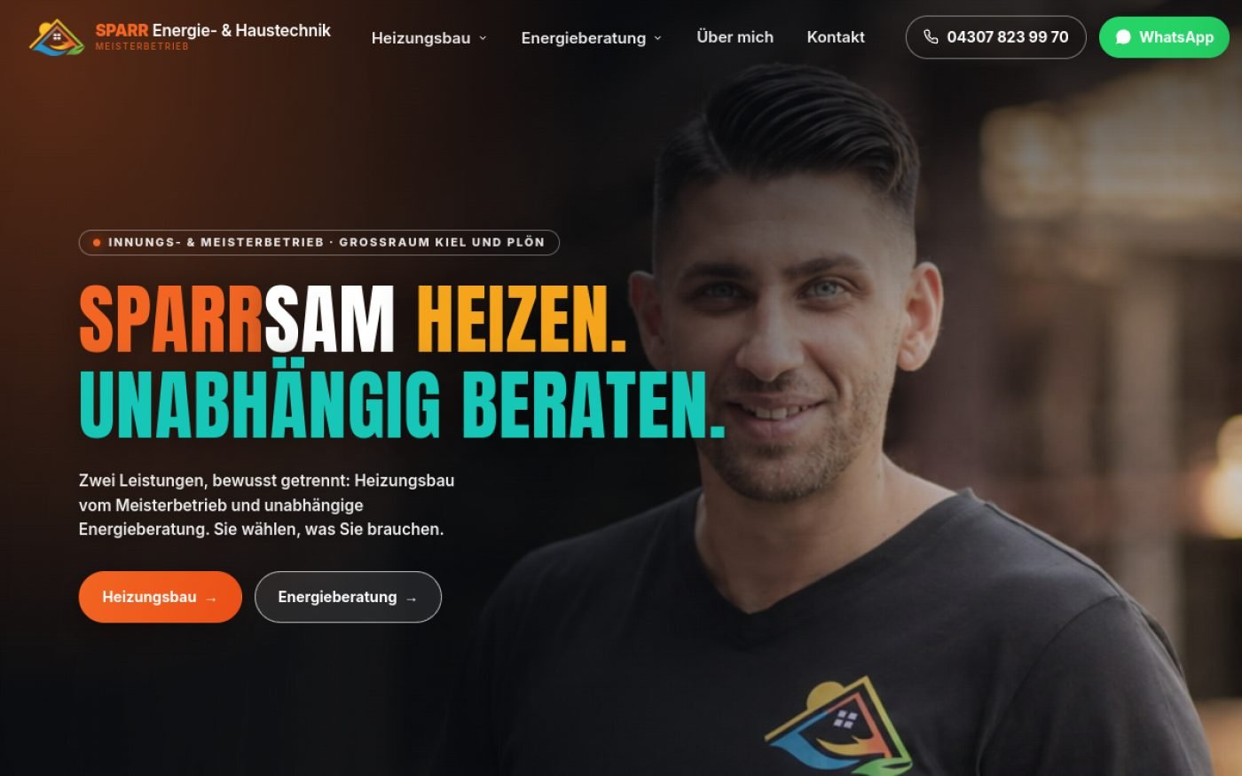 Website von Sparr Energie- und Haustechnik