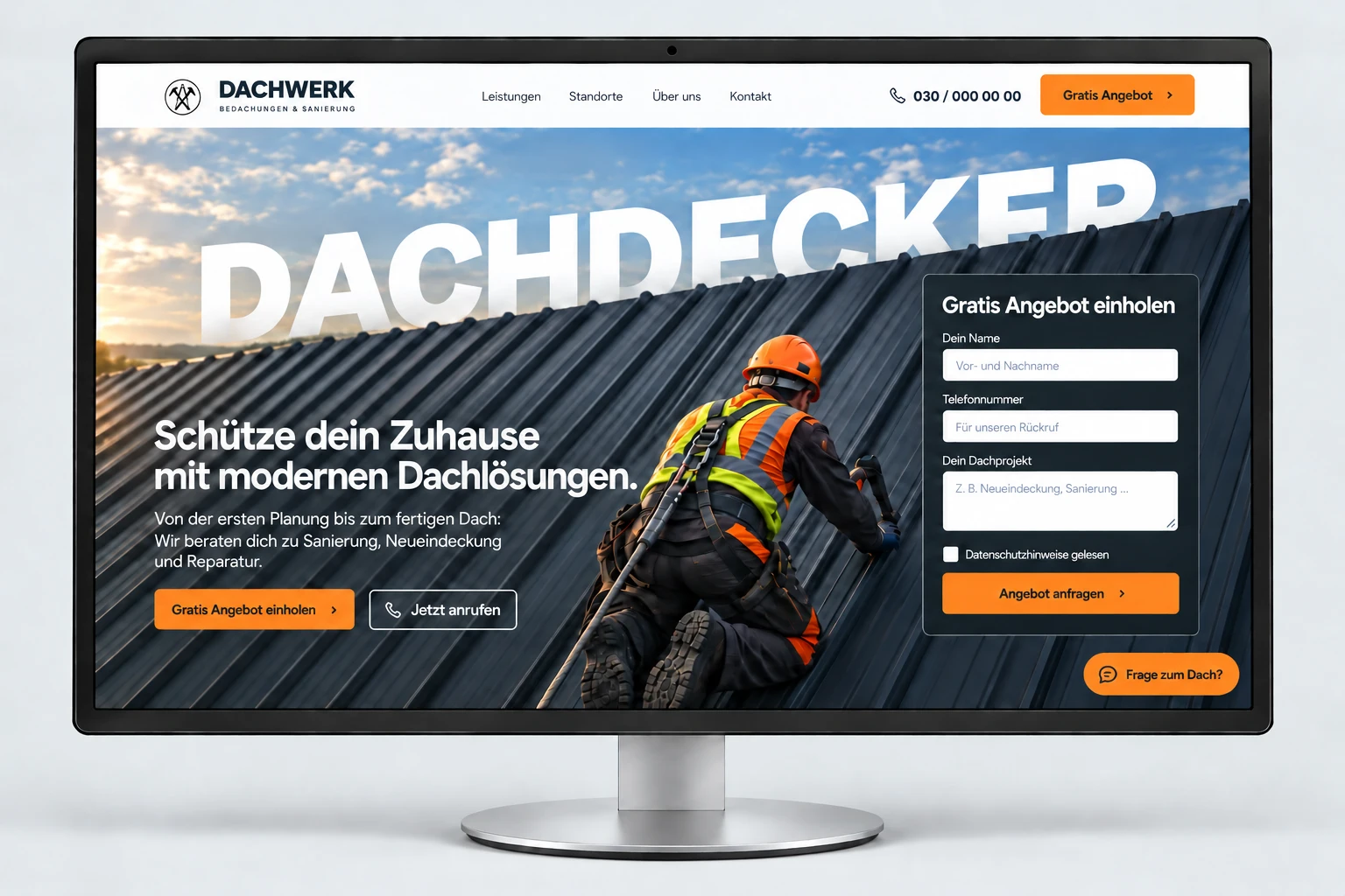 Website Gestaltung für Dachdecker